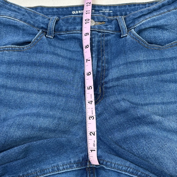 Old Navy Size 12 High Rise WOW Wide Leg Jeans Medium Wash Blue Denim “New Moon” - Picture 11 of 13